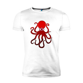 Мужская футболка премиум с принтом Mark Octopus в Тюмени, 92% хлопок, 8% лайкра | приталенный силуэт, круглый вырез ворота, длина до линии бедра, короткий рукав | 