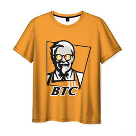 Мужская футболка 3D с принтом BITCOIN в стиле KFC в Тюмени, 100% полиэфир | прямой крой, круглый вырез горловины, длина до линии бедер | bitcoin | btc | crypto | kfc | биткоин | валюта | деньги | криптовалюта | цифровое золото