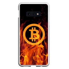 Чехол для Samsung S10E с принтом BITCOIN FIRE в Тюмени, Силикон | Область печати: задняя сторона чехла, без боковых панелей | Тематика изображения на принте: bitcoin | btc | coin | crypto | ethereum | money | orange | биткоин | валюта | деньги | известные | криптовалюта | логотип | монета | надписи.cash | оранжевый | цвет | цифровое золото | эфир