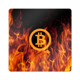 Магнит виниловый Квадрат с принтом BITCOIN FIRE в Тюмени, полимерный материал с магнитным слоем | размер 9*9 см, закругленные углы | Тематика изображения на принте: bitcoin | btc | coin | crypto | ethereum | money | orange | биткоин | валюта | деньги | известные | криптовалюта | логотип | монета | надписи.cash | оранжевый | цвет | цифровое золото | эфир
