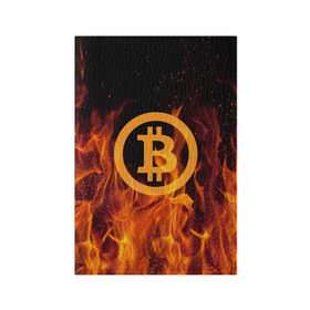 Обложка для паспорта матовая кожа с принтом BITCOIN FIRE в Тюмени, натуральная матовая кожа | размер 19,3 х 13,7 см; прозрачные пластиковые крепления | bitcoin | btc | coin | crypto | ethereum | money | orange | биткоин | валюта | деньги | известные | криптовалюта | логотип | монета | надписи.cash | оранжевый | цвет | цифровое золото | эфир