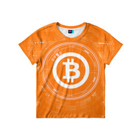 Детская футболка 3D с принтом BITCOIN в Тюмени, 100% гипоаллергенный полиэфир | прямой крой, круглый вырез горловины, длина до линии бедер, чуть спущенное плечо, ткань немного тянется | Тематика изображения на принте: bitcoin | btc | coin | crypto | ethereum | money | orange | биткоин | валюта | деньги | известные | криптовалюта | логотип | монета | надписи.cash | оранжевый | цвет | цифровое золото | эфир
