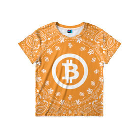 Детская футболка 3D с принтом BITCOIN в Тюмени, 100% гипоаллергенный полиэфир | прямой крой, круглый вырез горловины, длина до линии бедер, чуть спущенное плечо, ткань немного тянется | Тематика изображения на принте: bitcoin | btc | coin | crypto | ethereum | money | orange | биткоин | валюта | деньги | известные | криптовалюта | логотип | монета | надписи.cash | оранжевый | цвет | цифровое золото | эфир