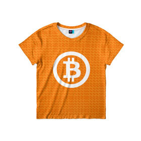 Детская футболка 3D с принтом BITCOIN в Тюмени, 100% гипоаллергенный полиэфир | прямой крой, круглый вырез горловины, длина до линии бедер, чуть спущенное плечо, ткань немного тянется | bitcoin | btc | coin | crypto | ethereum | money | orange | биткоин | валюта | деньги | известные | криптовалюта | логотип | монета | надписи.cash | оранжевый | цвет | цифровое золото | эфир