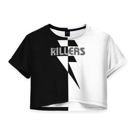 Женская футболка 3D укороченная с принтом The Killers в Тюмени, 100% полиэстер | круглая горловина, длина футболки до линии талии, рукава с отворотами | kilers | killers | the | the killers | альтернативная | брэндон флауэрс | группа | дэйв кенинг | зе | зэ | килер | килерс | марк стормер | рок | ронни вануччи мл