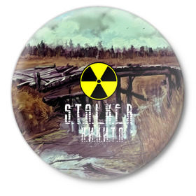 Значок с принтом S.T.A.L.K.E.R НИКИТА в Тюмени,  металл | круглая форма, металлическая застежка в виде булавки | s.t.a.l.k.e.r. | stalker | никита | припять | сталкер | чернобыль