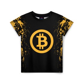Детская футболка 3D с принтом BITCOIN в Тюмени, 100% гипоаллергенный полиэфир | прямой крой, круглый вырез горловины, длина до линии бедер, чуть спущенное плечо, ткань немного тянется | bitcoin | btc | coin | crypto | ethereum | miner | mining | money | orange | биткоин | валюта | деньги | известные | криптовалюта | логотип | майнер | майнинг | монета | надписи.cash | оранжевый | цвет | цифровое золото | эфир