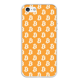 Чехол для iPhone 5/5S матовый с принтом Bitcoin в Тюмени, Силикон | Область печати: задняя сторона чехла, без боковых панелей | bitcoin | биткоин | деньги
