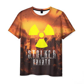 Мужская футболка 3D с принтом S.T.A.L.K.E.R Никита в Тюмени, 100% полиэфир | прямой крой, круглый вырез горловины, длина до линии бедер | s.t.a.l.k.e.r. | stalker | никита | припять | сталкер | чернобыль