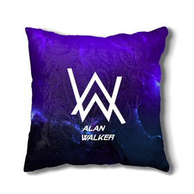 Подушка 3D с принтом Alan Walker SPACE COLLECTION в Тюмени, наволочка – 100% полиэстер, наполнитель – холлофайбер (легкий наполнитель, не вызывает аллергию). | состоит из подушки и наволочки. Наволочка на молнии, легко снимается для стирки | Тематика изображения на принте: alan walker | club | music | абстракция | клубная музыка | космос | краски | музыка