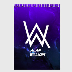 Скетчбук с принтом Alan Walker SPACE COLLECTION в Тюмени, 100% бумага
 | 48 листов, плотность листов — 100 г/м2, плотность картонной обложки — 250 г/м2. Листы скреплены сверху удобной пружинной спиралью | alan walker | club | music | абстракция | клубная музыка | космос | краски | музыка