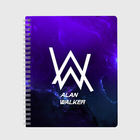 Тетрадь с принтом Alan Walker SPACE COLLECTION в Тюмени, 100% бумага | 48 листов, плотность листов — 60 г/м2, плотность картонной обложки — 250 г/м2. Листы скреплены сбоку удобной пружинной спиралью. Уголки страниц и обложки скругленные. Цвет линий — светло-серый
 | alan walker | club | music | абстракция | клубная музыка | космос | краски | музыка