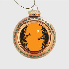 Стеклянный ёлочный шар с принтом БИТКОИН | BITCOIN в Тюмени, Стекло | Диаметр: 80 мм | bitcoin | btc | crypto | биткоин | валюта | деньги | криптовалюта | цифровое золото