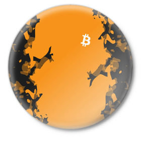 Значок с принтом BITCOIN в Тюмени,  металл | круглая форма, металлическая застежка в виде булавки | Тематика изображения на принте: bitcoin | btc | crypto | биткоин | валюта | деньги | криптовалюта | цифровое золото