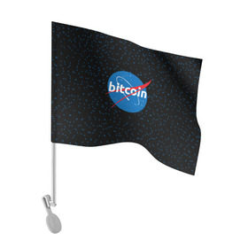Флаг для автомобиля с принтом BITCOIN в стиле NASA в Тюмени, 100% полиэстер | Размер: 30*21 см | bitcoin | btc | crypto | биткоин | валюта | деньги | криптовалюта | майнер | майнинг | цифровое золото