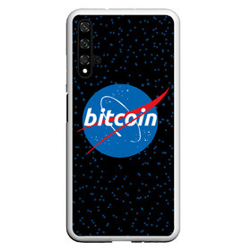 Чехол для Honor 20 с принтом BITCOIN в стиле NASA в Тюмени, Силикон | Область печати: задняя сторона чехла, без боковых панелей | Тематика изображения на принте: bitcoin | btc | crypto | биткоин | валюта | деньги | криптовалюта | майнер | майнинг | цифровое золото