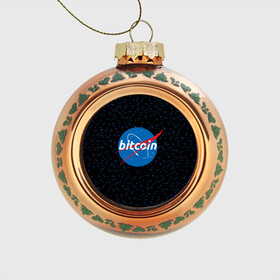 Стеклянный ёлочный шар с принтом BITCOIN в стиле NASA в Тюмени, Стекло | Диаметр: 80 мм | bitcoin | btc | crypto | биткоин | валюта | деньги | криптовалюта | майнер | майнинг | цифровое золото