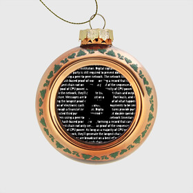 Стеклянный ёлочный шар с принтом BITCOIN в Тюмени, Стекло | Диаметр: 80 мм | bitcoin | btc | crypto | биткоин | валюта | деньги | криптовалюта | майнер | майнинг | цифровое золото