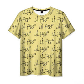 Мужская футболка 3D с принтом LiL PEEP Pattern в Тюмени, 100% полиэфир | прямой крой, круглый вырез горловины, длина до линии бедер | band | cry baby | emo | lil peep | music | musician | rap | swag | логотип | музыка | музыкант | нытик. | рэп | сваг | эмо