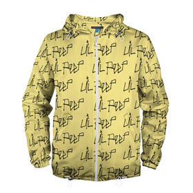 Мужская ветровка 3D с принтом LiL PEEP Pattern в Тюмени, 100% полиэстер | подол и капюшон оформлены резинкой с фиксаторами, два кармана без застежек по бокам, один потайной карман на груди | band | cry baby | emo | lil peep | music | musician | rap | swag | логотип | музыка | музыкант | нытик. | рэп | сваг | эмо