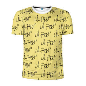 Мужская футболка 3D спортивная с принтом LiL PEEP Pattern в Тюмени, 100% полиэстер с улучшенными характеристиками | приталенный силуэт, круглая горловина, широкие плечи, сужается к линии бедра | band | cry baby | emo | lil peep | music | musician | rap | swag | логотип | музыка | музыкант | нытик. | рэп | сваг | эмо