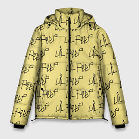 Мужская зимняя куртка 3D с принтом LiL PEEP Pattern в Тюмени, верх — 100% полиэстер; подкладка — 100% полиэстер; утеплитель — 100% полиэстер | длина ниже бедра, свободный силуэт Оверсайз. Есть воротник-стойка, отстегивающийся капюшон и ветрозащитная планка. 

Боковые карманы с листочкой на кнопках и внутренний карман на молнии. | Тематика изображения на принте: band | cry baby | emo | lil peep | music | musician | rap | swag | логотип | музыка | музыкант | нытик. | рэп | сваг | эмо