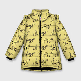 Зимняя куртка для девочек 3D с принтом LiL PEEP Pattern в Тюмени, ткань верха — 100% полиэстер; подклад — 100% полиэстер, утеплитель — 100% полиэстер. | длина ниже бедра, удлиненная спинка, воротник стойка и отстегивающийся капюшон. Есть боковые карманы с листочкой на кнопках, утяжки по низу изделия и внутренний карман на молнии. 

Предусмотрены светоотражающий принт на спинке, радужный светоотражающий элемент на пуллере молнии и на резинке для утяжки. | Тематика изображения на принте: band | cry baby | emo | lil peep | music | musician | rap | swag | логотип | музыка | музыкант | нытик. | рэп | сваг | эмо