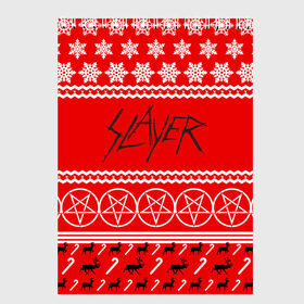 Скетчбук с принтом Праздничный Slayer в Тюмени, 100% бумага
 | 48 листов, плотность листов — 100 г/м2, плотность картонной обложки — 250 г/м2. Листы скреплены сверху удобной пружинной спиралью | Тематика изображения на принте: slayer | группа | гэри холт | знак | керри кинг | красный | метал | музыка | надпись | новогодний | новый год | песни | пол бостаф | праздник | рождество | рок | слаер | слайер | слеар | слеер | слейр | слеяр