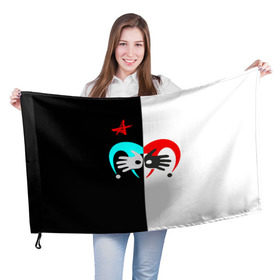 Флаг 3D с принтом Алиса в Тюмени, 100% полиэстер | плотность ткани — 95 г/м2, размер — 67 х 109 см. Принт наносится с одной стороны | бэнд | метал | панк | постпанк | рок группа | ссср | хард | хеви