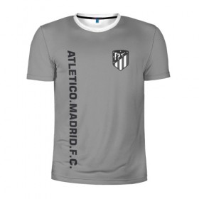 Мужская футболка 3D спортивная с принтом Atletico Madrid 2018 Vintage в Тюмени, 100% полиэстер с улучшенными характеристиками | приталенный силуэт, круглая горловина, широкие плечи, сужается к линии бедра | Тематика изображения на принте: 