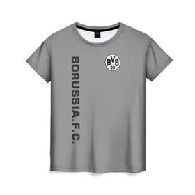 Женская футболка 3D с принтом FC Borussia 2018 Vintage в Тюмени, 100% полиэфир ( синтетическое хлопкоподобное полотно) | прямой крой, круглый вырез горловины, длина до линии бедер | borussia dortmund | fc | спорт | спортивные | футбол | футбольный клуб