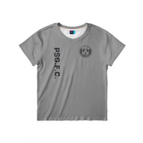Детская футболка 3D с принтом PSG 2018 Vintage в Тюмени, 100% гипоаллергенный полиэфир | прямой крой, круглый вырез горловины, длина до линии бедер, чуть спущенное плечо, ткань немного тянется | 