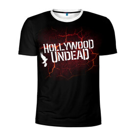 Мужская футболка 3D спортивная с принтом Hollywood Undead в Тюмени, 100% полиэстер с улучшенными характеристиками | приталенный силуэт, круглая горловина, широкие плечи, сужается к линии бедра | j dog | голивудская нежить | голливудская нежить | джейдог | маски | нежить | рэпкор