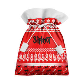 Подарочный 3D мешок с принтом Праздничный Slipknot в Тюмени, 100% полиэстер | Размер: 29*39 см | slipknot | альтернативный | грув | кори тейлор | красный | крис фен | метал | новогодний | новый год | ню | рождество | рок | слайпкнот | слипкнот | слипнот | снежинки