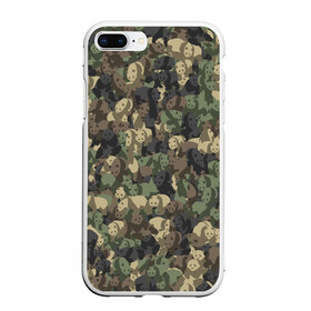 Чехол для iPhone 7Plus/8 Plus матовый с принтом Камуфляж с пандами в Тюмени, Силикон | Область печати: задняя сторона чехла, без боковых панелей | wwf | животные | китай | медведь | милитари | панда | паттрен | хаки