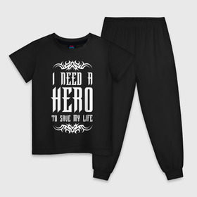 Детская пижама хлопок с принтом I need a Hero в Тюмени, 100% хлопок |  брюки и футболка прямого кроя, без карманов, на брюках мягкая резинка на поясе и по низу штанин
 | awake | hero | monster | skillet | джон купер | кори купер | рок