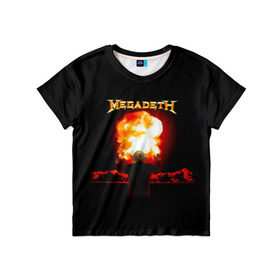 Детская футболка 3D с принтом Megadeth в Тюмени, 100% гипоаллергенный полиэфир | прямой крой, круглый вырез горловины, длина до линии бедер, чуть спущенное плечо, ткань немного тянется | megadet | megadeth | группа | дирк вербурен | дэвид эллефсон | дэйв мастейн | кико лоурейро | мегадет | мегадетх | метал | рок | трэш | трэшметал | тяжелый | хард | хардрок | хеви | хевиметал