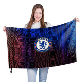 Флаг 3D с принтом Chelsea football sport 2018 в Тюмени, 100% полиэстер | плотность ткани — 95 г/м2, размер — 67 х 109 см. Принт наносится с одной стороны | 