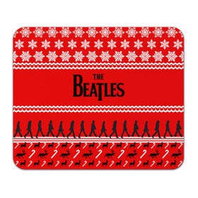 Коврик прямоугольный с принтом Праздничный The Beatles в Тюмени, натуральный каучук | размер 230 х 185 мм; запечатка лицевой стороны | Тематика изображения на принте: beatles | the beatles | бител | битлз | битлс | битлы | группа | джон леннон | джордж харрисон | жуки | знак | красный | ливерпульская четвёрка | мерсибит | надпись | новогодний | новый год | пол маккартни | поп