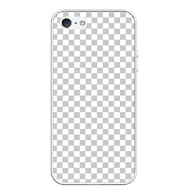 Чехол для iPhone 5/5S матовый с принтом Прозрачность в Тюмени, Силикон | Область печати: задняя сторона чехла, без боковых панелей | Тематика изображения на принте: opacity | photoshop | transparent | белый | дизайнер | квадратики | клетки | паттрен | прозрачный | серый | фотошоп