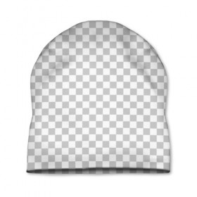 Шапка 3D с принтом Прозрачность в Тюмени, 100% полиэстер | универсальный размер, печать по всей поверхности изделия | opacity | photoshop | transparent | белый | дизайнер | квадратики | клетки | паттрен | прозрачный | серый | фотошоп