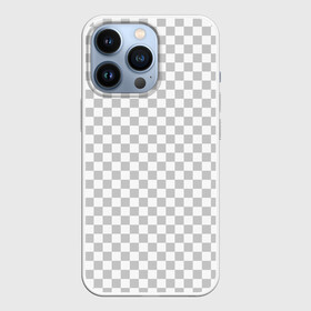 Чехол для iPhone 13 Pro с принтом Прозрачность в Тюмени,  |  | Тематика изображения на принте: opacity | photoshop | transparent | белый | дизайнер | квадратики | клетки | паттрен | прозрачный | серый | фотошоп