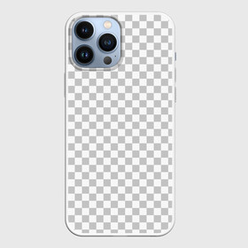 Чехол для iPhone 13 Pro Max с принтом Прозрачность в Тюмени,  |  | Тематика изображения на принте: opacity | photoshop | transparent | белый | дизайнер | квадратики | клетки | паттрен | прозрачный | серый | фотошоп