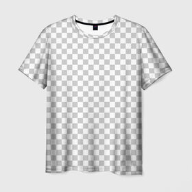 Мужская футболка 3D с принтом Прозрачность в Тюмени, 100% полиэфир | прямой крой, круглый вырез горловины, длина до линии бедер | Тематика изображения на принте: opacity | photoshop | transparent | белый | дизайнер | квадратики | клетки | паттрен | прозрачный | серый | фотошоп