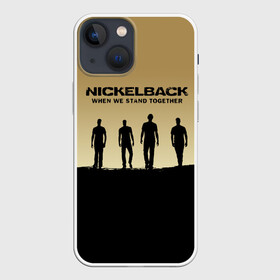 Чехол для iPhone 13 mini с принтом Nickelback в Тюмени,  |  | back | nickel | nickelback | альтернативный | вот ваша сдача | группа | дэниел адэр | майк крюгер | метал | никелбек | никель | никл бек | постгранж | райан пик | рок | хард | хардрок | чед крюгер