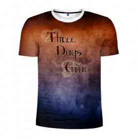 Мужская футболка 3D спортивная с принтом Three Days Grace в Тюмени, 100% полиэстер с улучшенными характеристиками | приталенный силуэт, круглая горловина, широкие плечи, сужается к линии бедра | band | metal | music | rock | атрибутика | группа | метал | музыка | рок