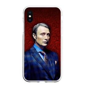 Чехол для iPhone XS Max матовый с принтом Hannibal в Тюмени, Силикон | Область печати: задняя сторона чехла, без боковых панелей | hannibal | mads | mikkelson | ганнибал | доктор | лектер | мадс | миккельсон | сериал