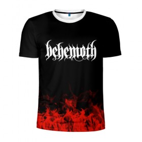 Мужская футболка 3D спортивная с принтом Behemoth в Тюмени, 100% полиэстер с улучшенными характеристиками | приталенный силуэт, круглая горловина, широкие плечи, сужается к линии бедра | band | behemoth | metal | music | rock | атрибутика | группа | метал | музыка | рок