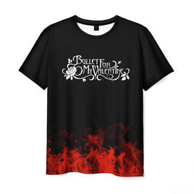 Мужская футболка 3D с принтом Bullet for my Valentine в Тюмени, 100% полиэфир | прямой крой, круглый вырез горловины, длина до линии бедер | band | bullet for my valentine | metal | music | rock | атрибутика | группа | метал | музыка | рок