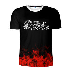 Мужская футболка 3D спортивная с принтом Bullet for my Valentine в Тюмени, 100% полиэстер с улучшенными характеристиками | приталенный силуэт, круглая горловина, широкие плечи, сужается к линии бедра | band | bullet for my valentine | metal | music | rock | атрибутика | группа | метал | музыка | рок